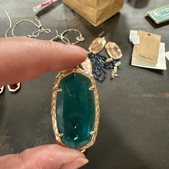 Kendra Scott Gold & Turquoise Drop Earrings - Picture 2 of 2